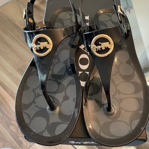 Black Coach Women's Nicolle Jelly Sandals Black-